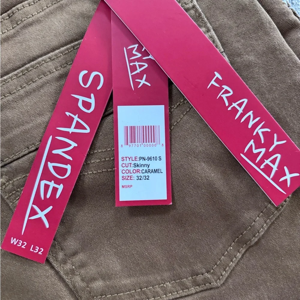BRAND NEW 32 x 32 Franky Max Men's Caramel Skinny Jeans